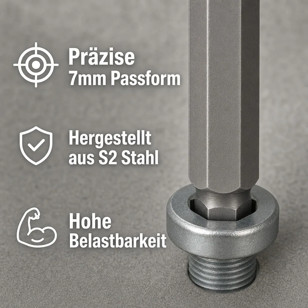 Innensechskant 7mm, Innensechskant Nuss, 75mm langer Innensechskant Bit
