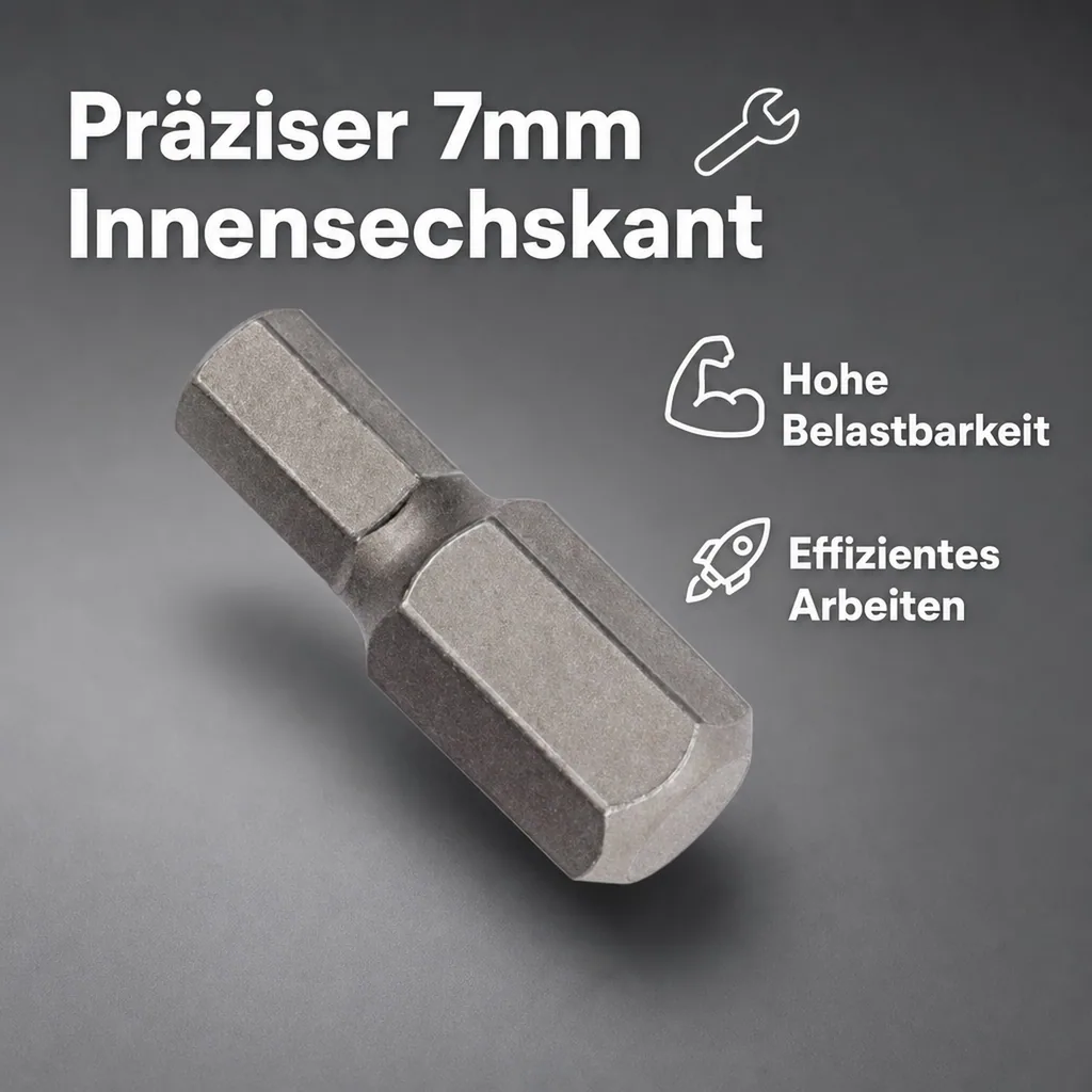 Innensechskantschlüssel 7mm, Innensechskant 7, L 30mm, S2 Stahl