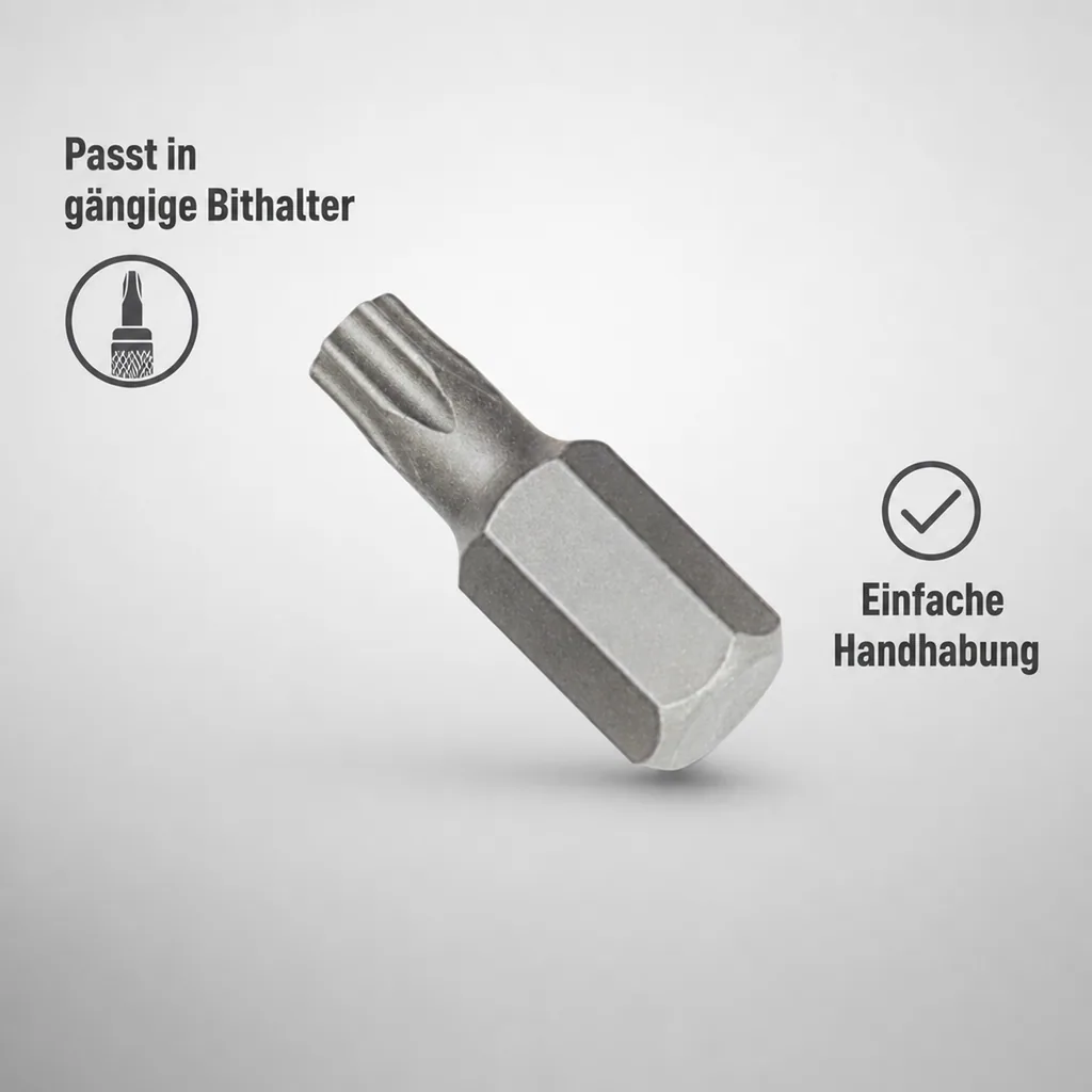 Innensechskant Bit T30, 10mm Hex, S2 Stahl, Schrauberbit
