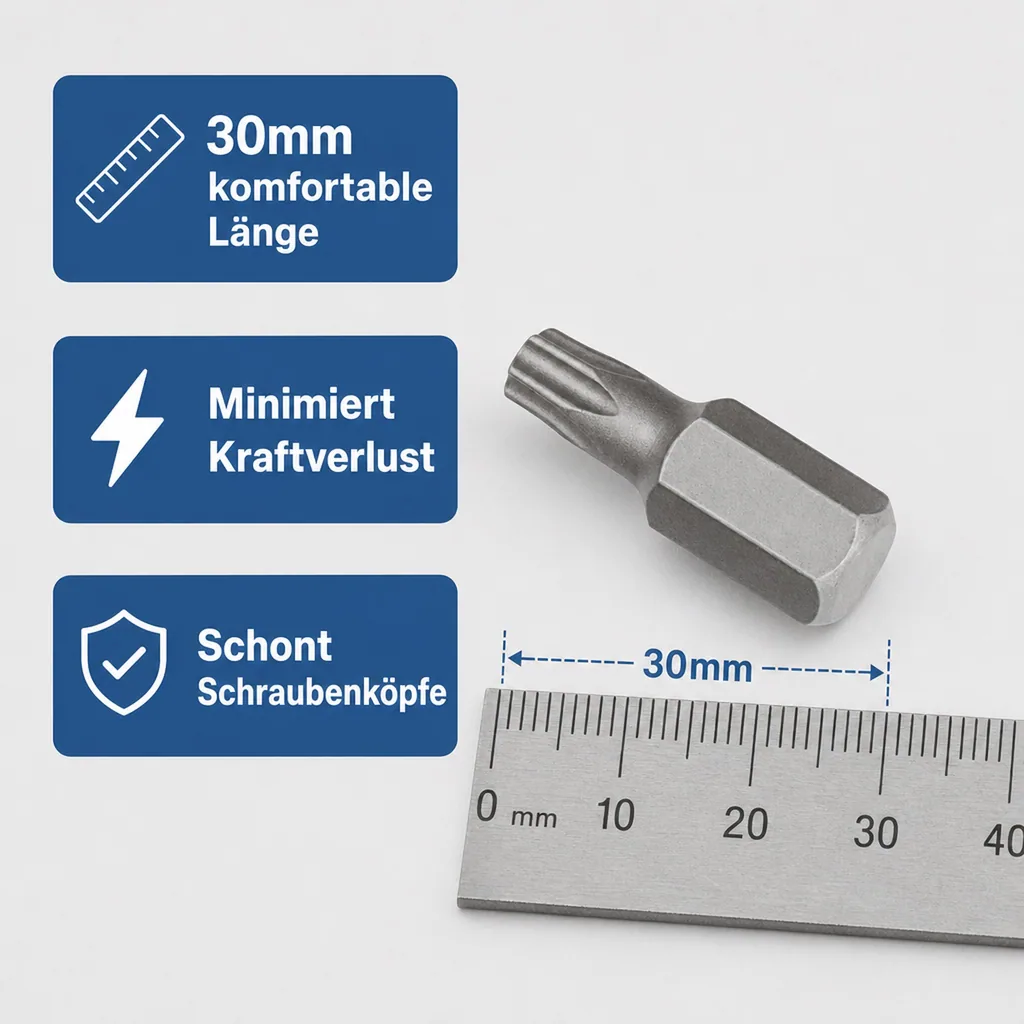 Innensechskant Bit T40, 10mm Hex, , 30mm, S2 Stahl