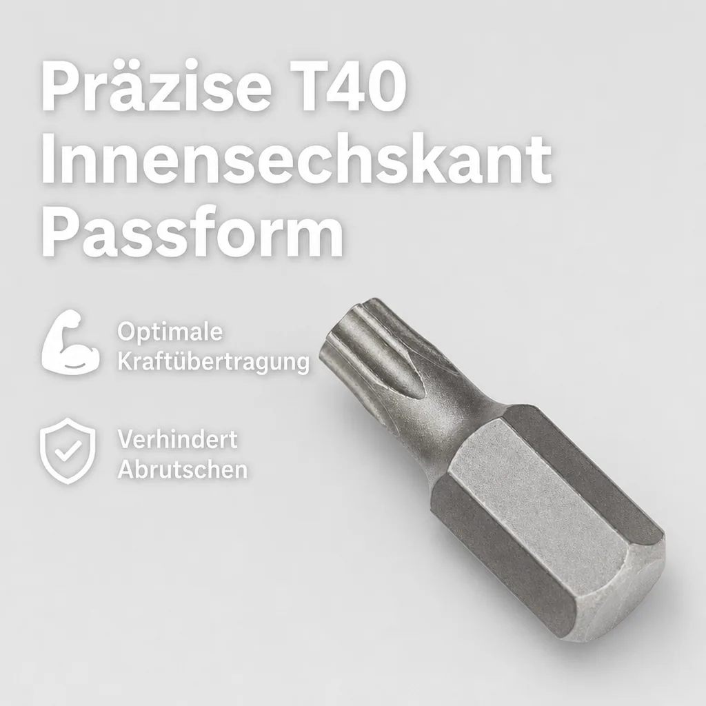 Innensechskant Bit T40, 10mm Hex, , 30mm, S2 Stahl