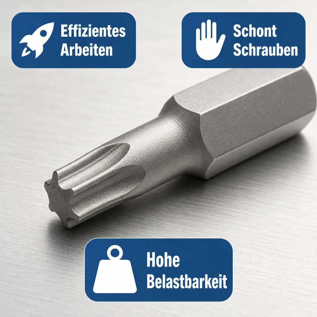 Innensechskant Bit T45, 10mm Hex, S2 Stahl