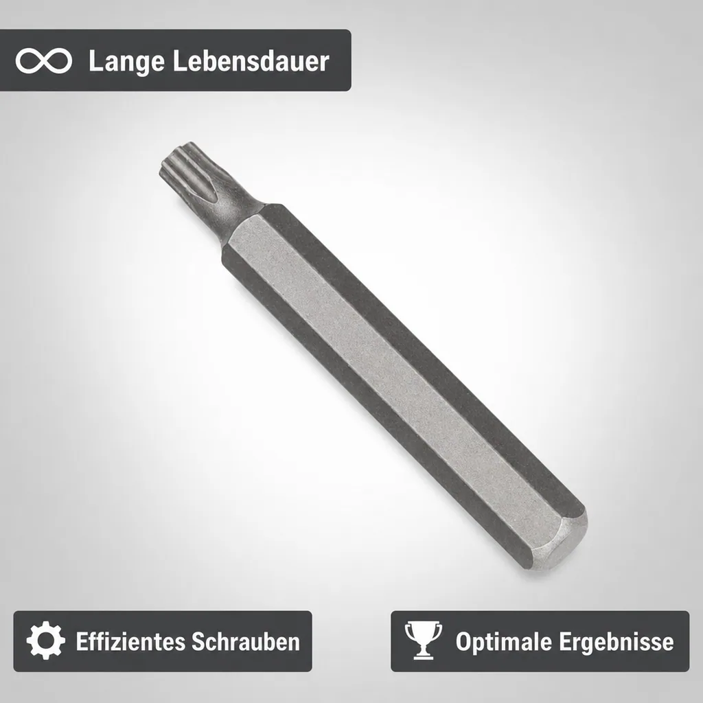 Innensechskant Bit T40, 10mm Hex Bit, 75mm, S2 Stahl