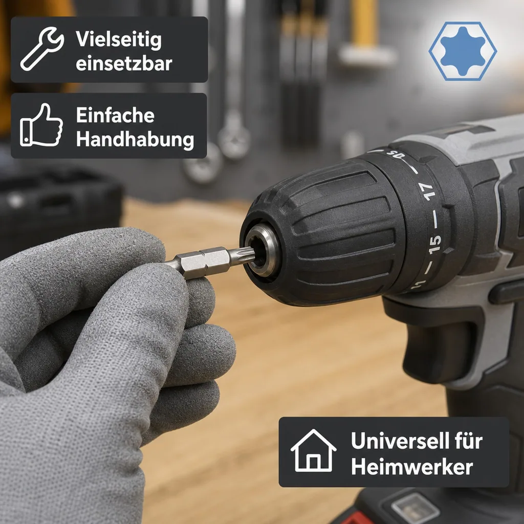 Innensechskant Bit T9, 1/4 Zoll, 25mm, Schrauberbit