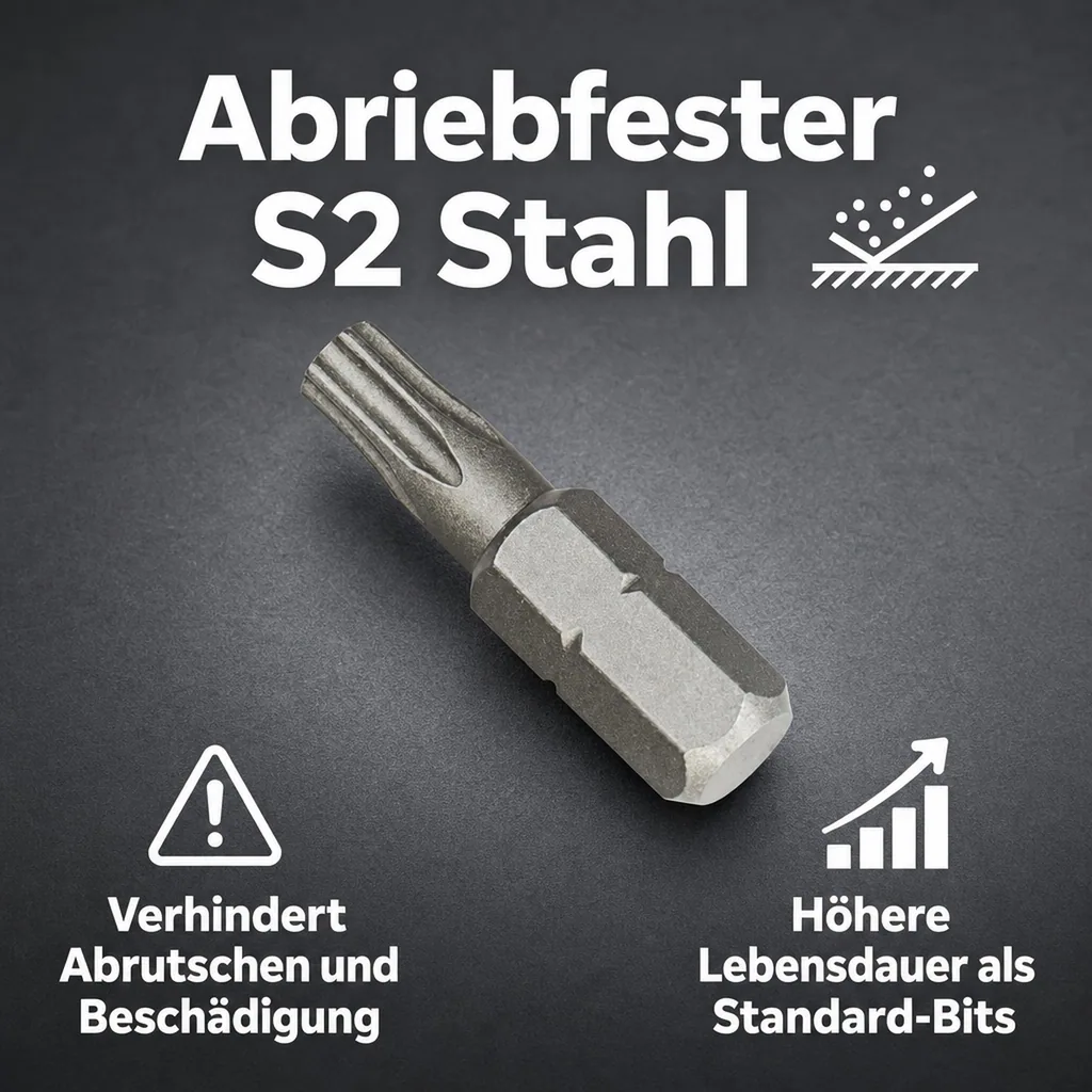 Innensechskant Bit T20, 25mm, Schrauberbit, 1/4 Zoll, S2 Stahl, Werkzeug Bit