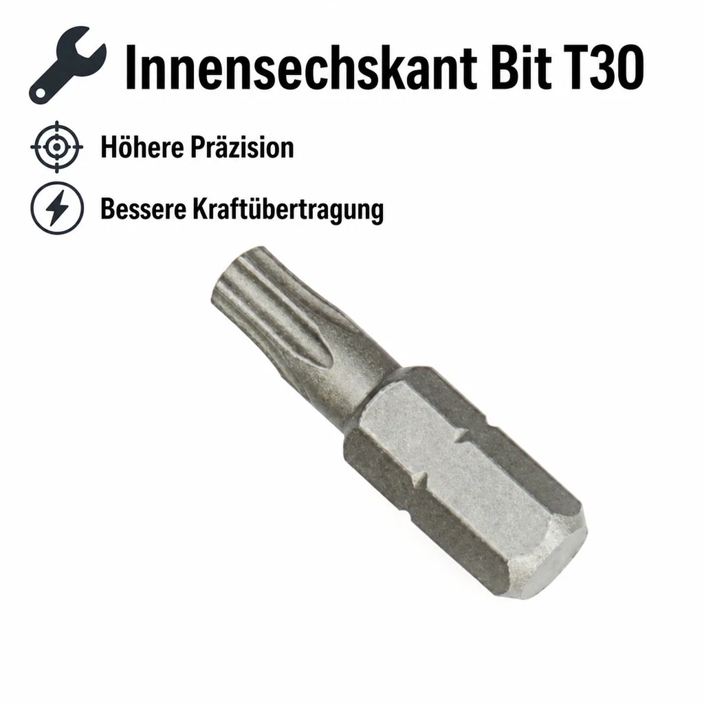 Innensechskant Bit T30, 25mm, 1/4 Zoll, Werkzeug Bit