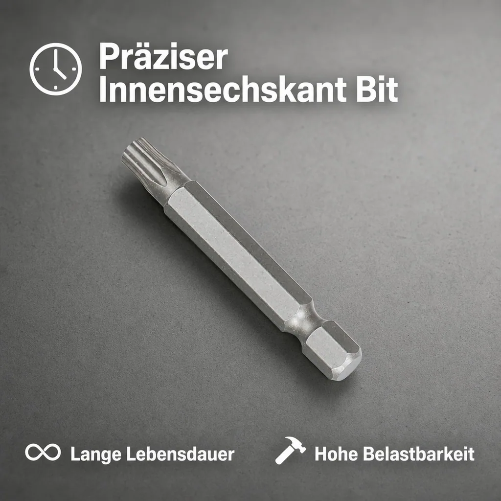 Innensechskant Bit, 1/4 Zoll, mit Bohrung, T7H, 50mm, S2 Stahl