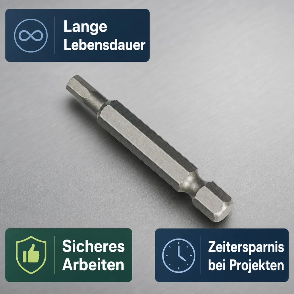 Innensechskant 2mm, Innensechskant Bit, 1/4 Zoll Aufnahme, 50mm, S2 Stahl