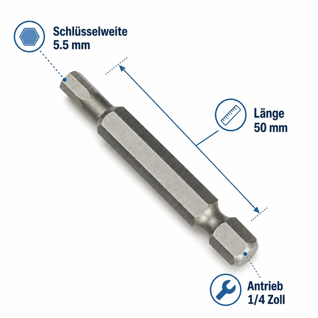 Innensechskant 5.5 mm, Innensechskant 1/4 Zoll