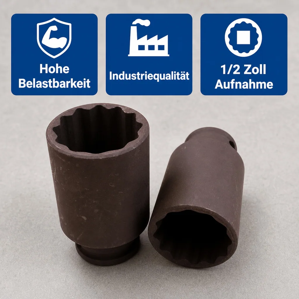 Schlagschraubernuss 1/2 Zoll, 18mm, Cr-Mo Stahl, Industriequalität Stecknuss