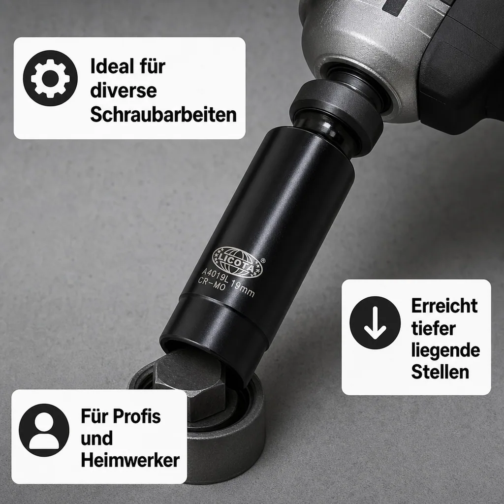 1/2 Zoll Nuss, Schlagschraubernuss 18mm, Werkzeugnuss, Cr-Mo Stahl