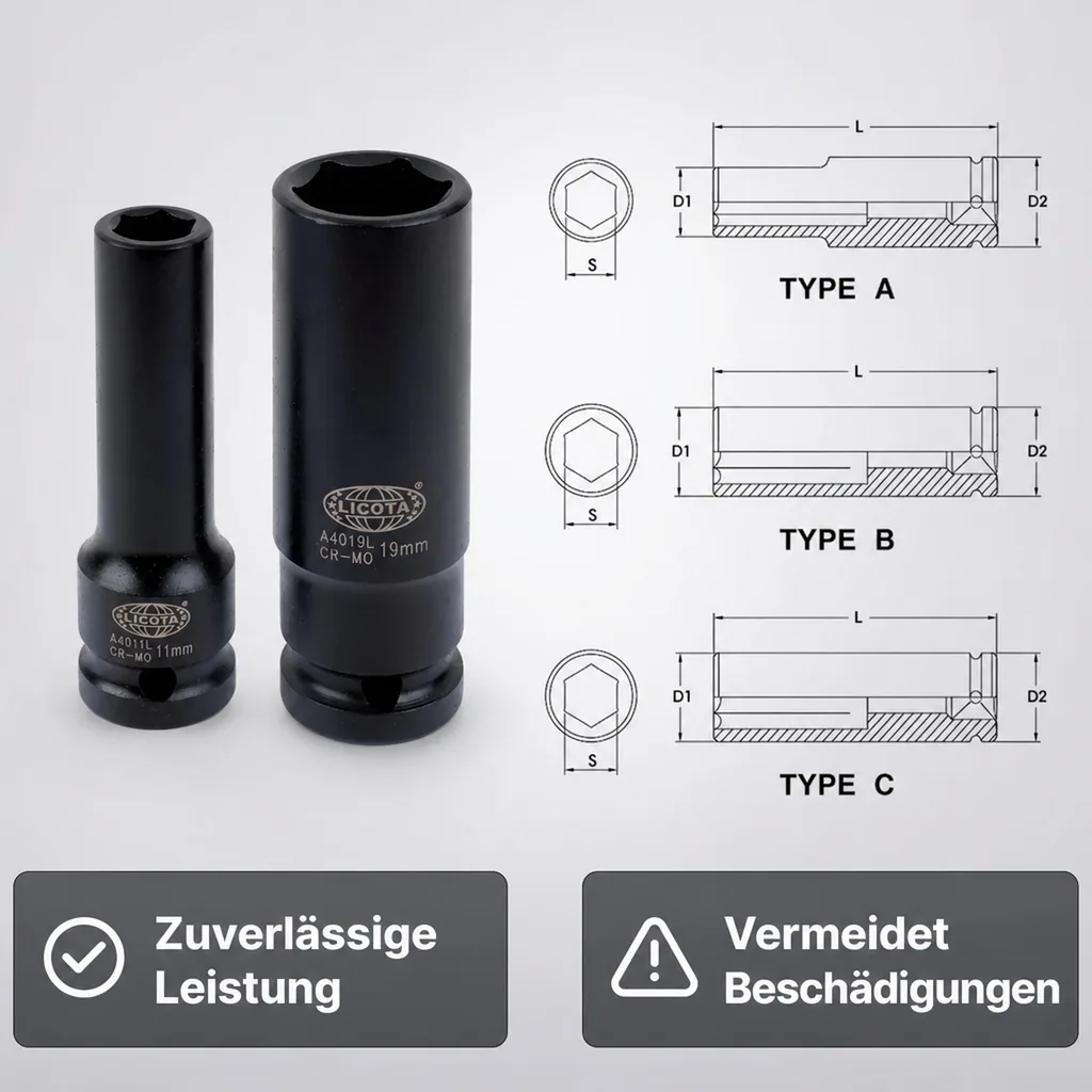 Schlagschraubernuss, 1/2 Zoll Nuss, SW27, Cr-Mo Industriequalität