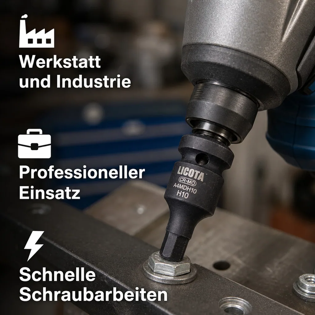 Innensechskant Nuss, 1/2 Zoll H10, Industriequalität, Cr-Mo Stahl