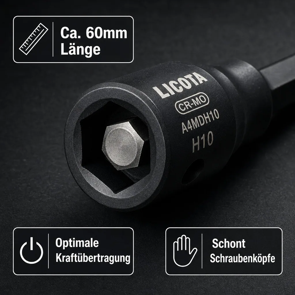 Innensechskant Nuss 1/2 Zoll, Schlagschrauber Nuss, Innensechskant, Cr-Mo Stahl