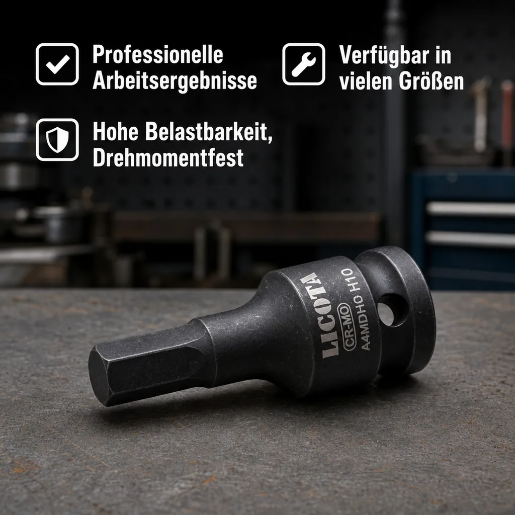 Innensechskant Nuss 1/2 Zoll, Schlagschrauber Nuss, Innensechskant, Cr-Mo Stahl