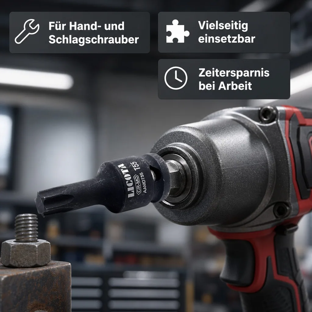 Innensechskant Nuss, Schlagschrauber Nuss, T27, 1/2 Zoll, Cr-Mo Stahl, Industriequalität