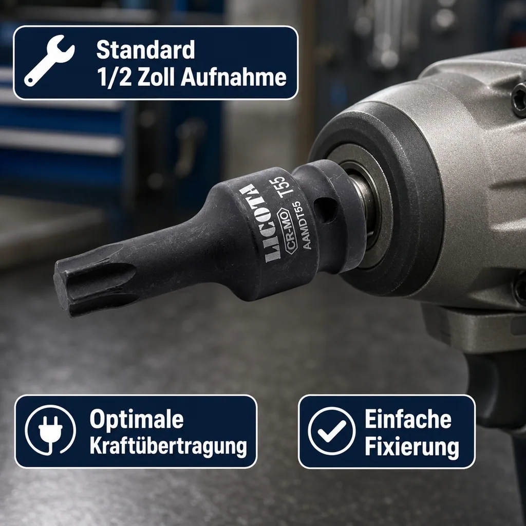 Innensechskant Nuss, Schlagschrauber Nuss 1/2 Zoll, T30, Industriequalität