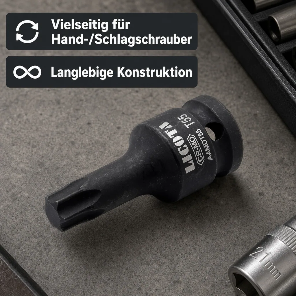 Innensechskant Nuss, Schlagschrauber Nuss 1/2 Zoll, T30, Industriequalität