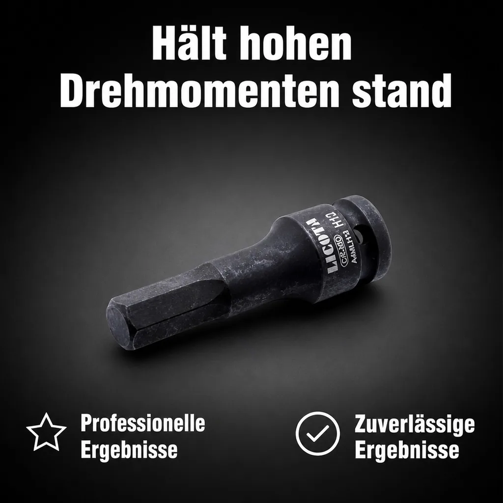Schlagschraubernuss, Innensechskant H17, 1/2 Zoll, Cr-Mo
