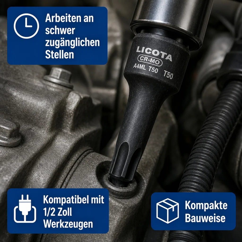 Innensechskant Nuss T50, 1/2 Zoll Stecknuss, Chrom Molybdän