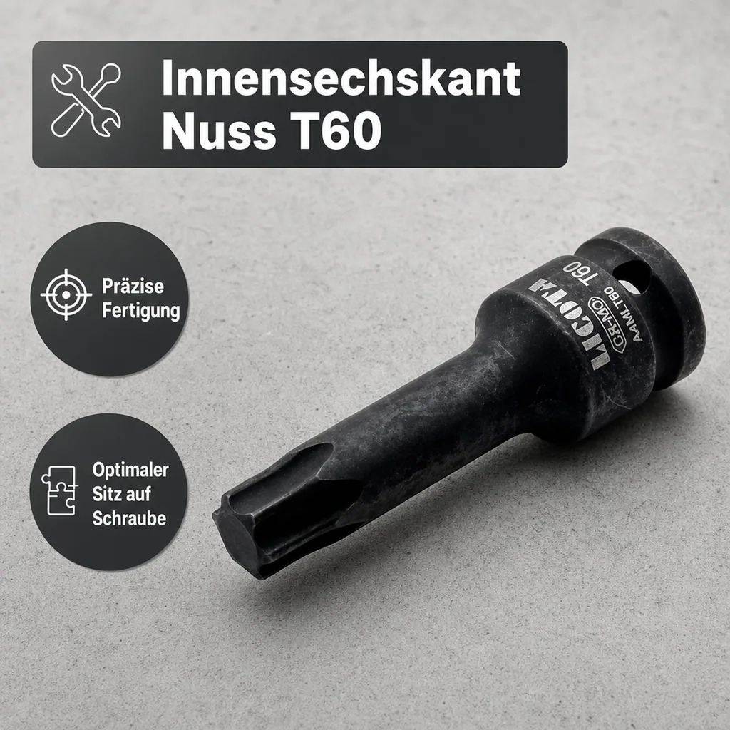 Innensechskant Nuss T60, 1/2 Zoll, Steckschlüssel