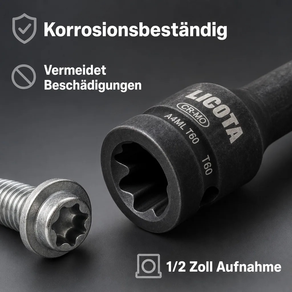 Innensechskant Nuss T60, 1/2 Zoll, Steckschlüssel