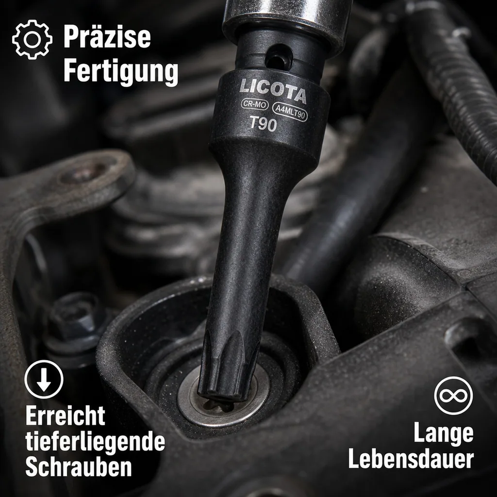Innensechskant T90 Nuss, 1/2 Zoll Stecknuss, Cr-Mo, 78mm, robuste Ausführung