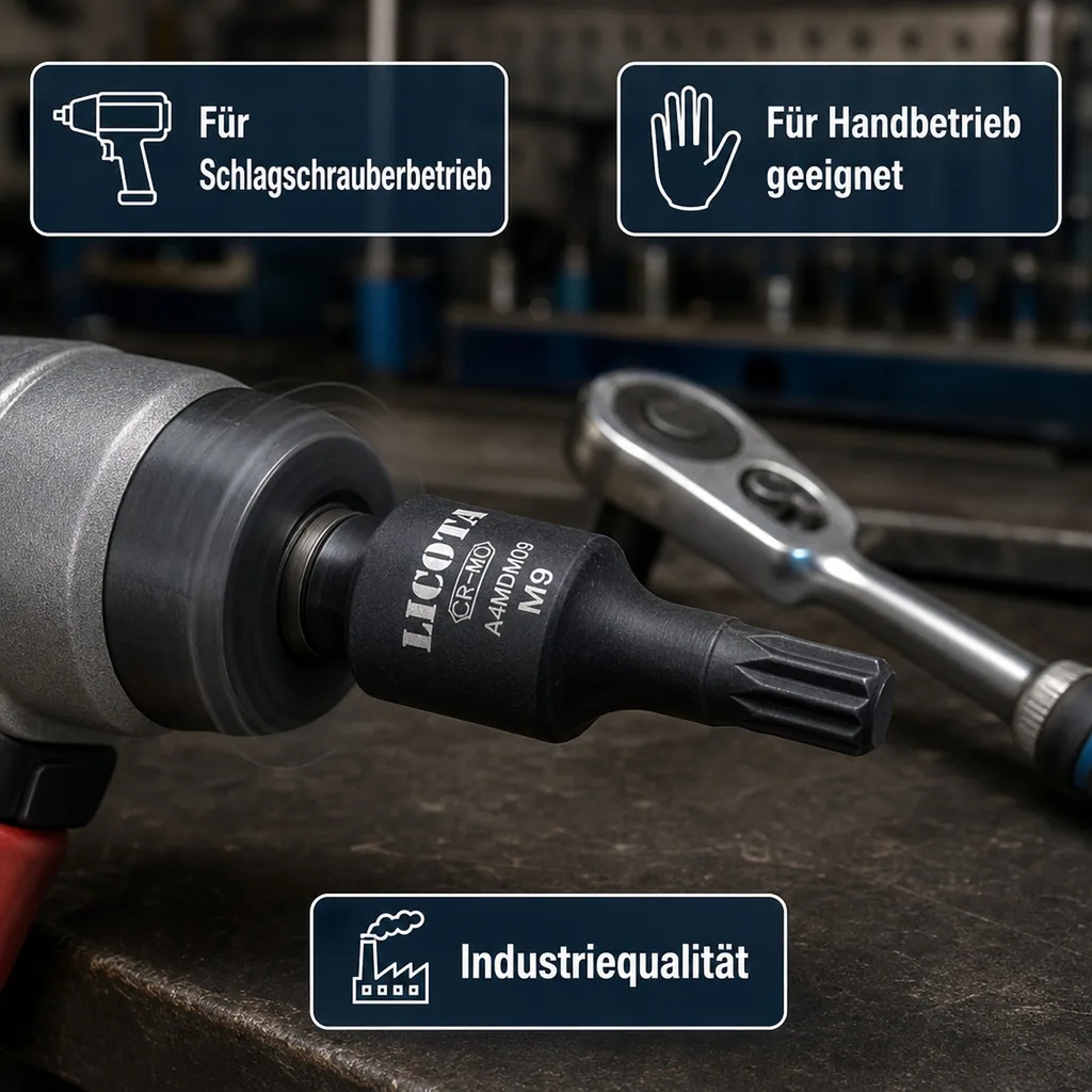 Schlagschrauber Nuss, 1/2 Zoll, Vielzahn Nuss M12, XZN Nuss, M12 Vielzahn