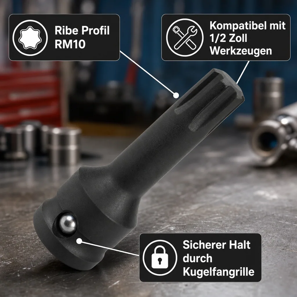 Ribe Nuss, Stecknuss 1/2 Zoll RM10, Cr-Mo, Schlagschrauber Nuss