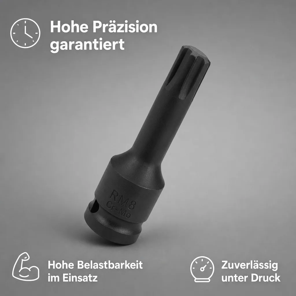Schlagschrauber Nuss, Ribe Nuss 1/2 Zoll RM8, Cr-Mo Stecknuss, Industriequalität