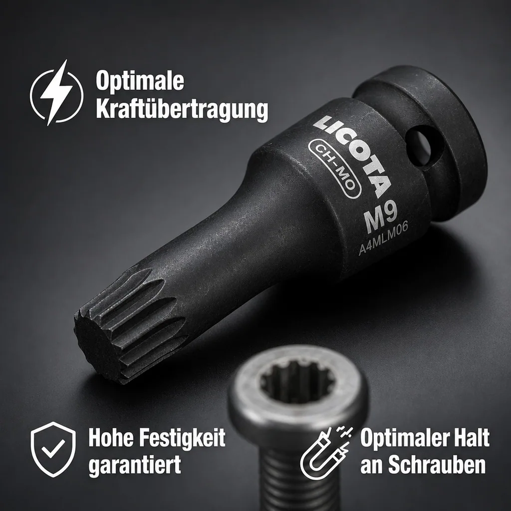 XZN Nuss, 1/2 Zoll, Schlagschrauber Nuss, M6, Industriequalität