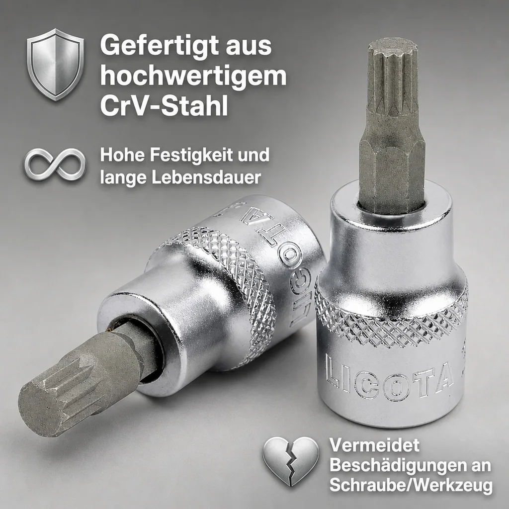 Vielzahn Nuss M12, 1/2 Zoll, kurz