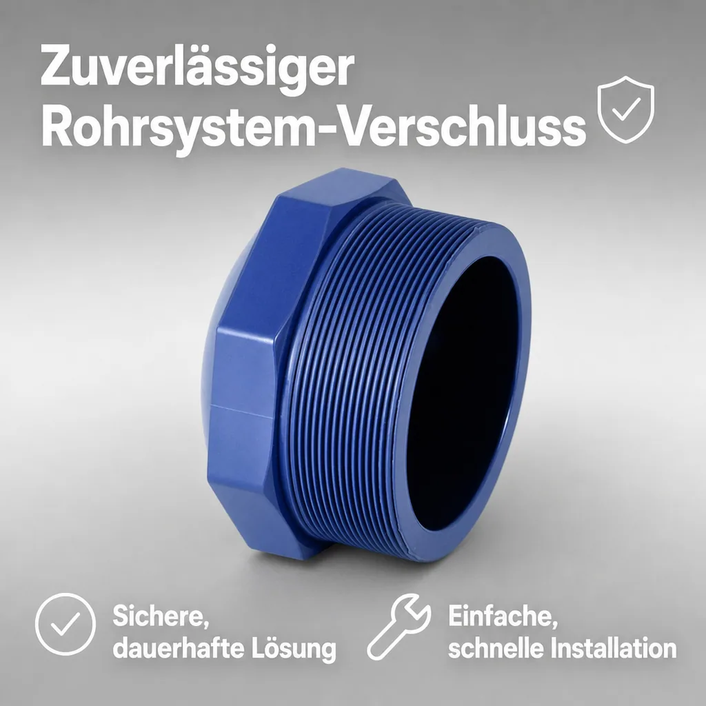 PVC Stopfen, 2 Zoll, AG, PN10, U Fitting