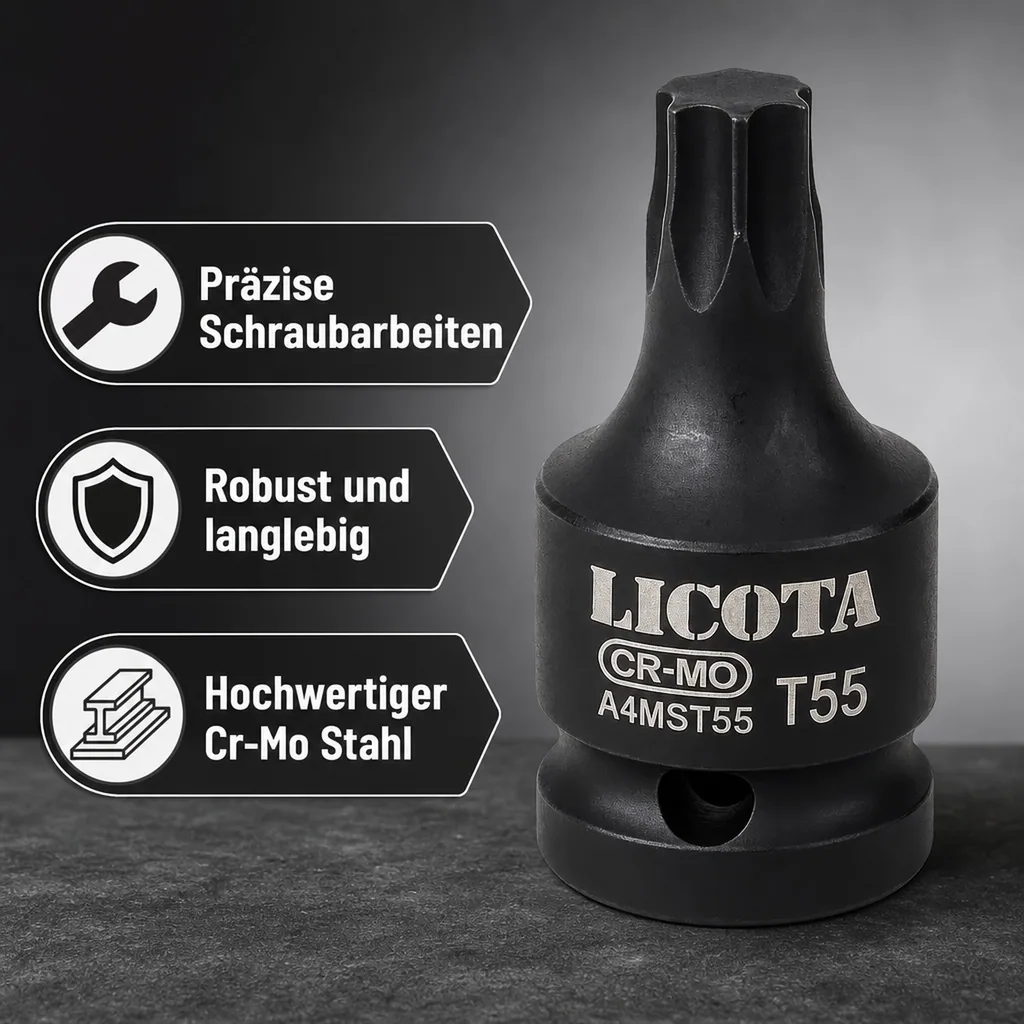 Innensechskant Nuss T30, 1/2 Zoll Stecknuss, Cr-Mo, DIN 3121/3129