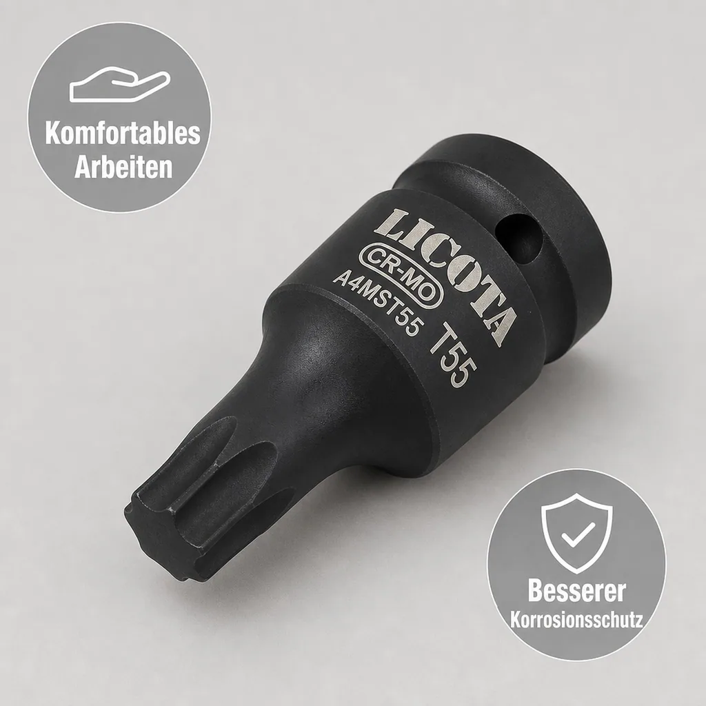 Innensechskant Nuss T60, 1/2 Zoll, Cr-Mo Stecknuss, 42mm, Werkstattwerkzeug