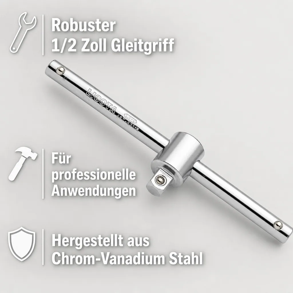 1/2 Zoll Gleitgriff, Kugelarretierung, Werkstattwerkzeug