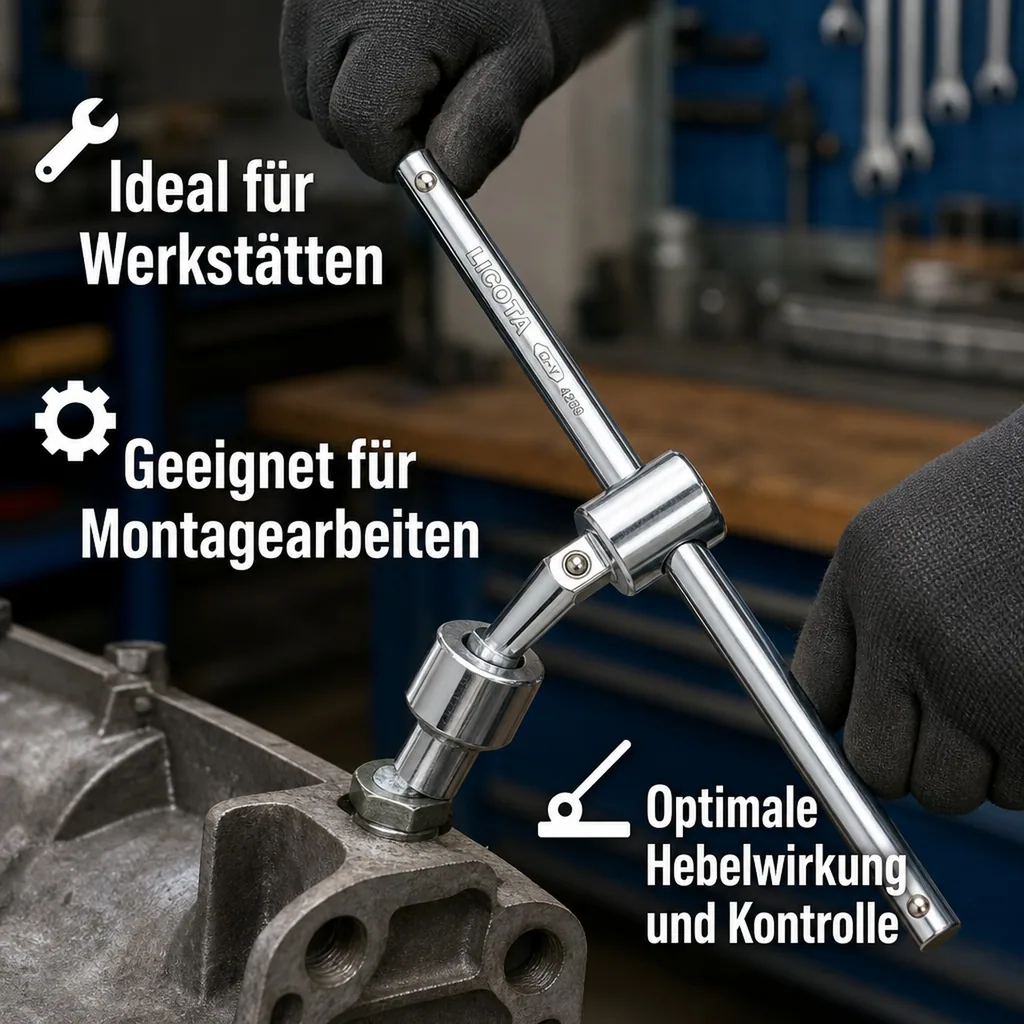 1/2 Zoll Gleitgriff, Kugelarretierung, Werkstattwerkzeug