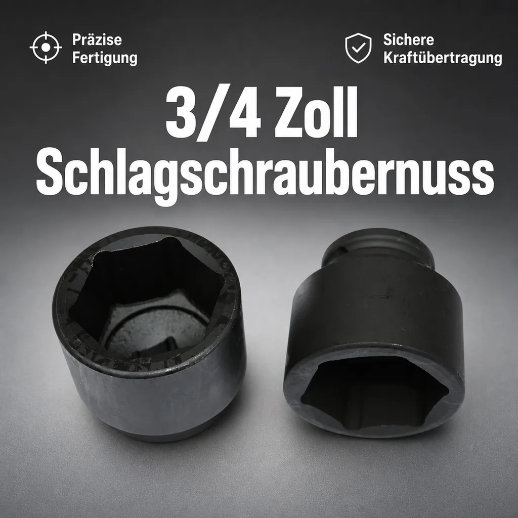 3/4 Zoll Nuss, 38mm SW 38, Schlagschraubernuss, Cr-Mo