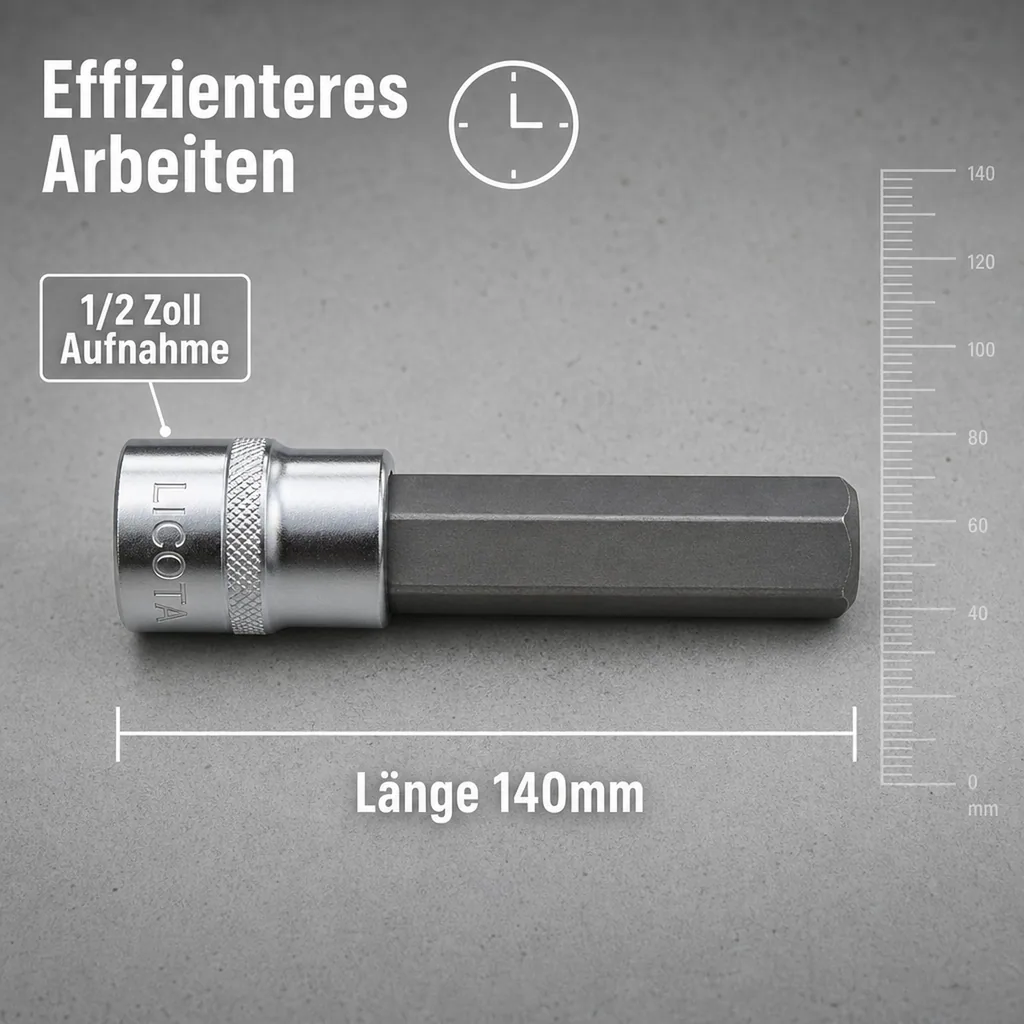 Innensechskant Nuss 1/2 Zoll, H5, S2 Stahl, Innensechskant Nuss Werkstatt