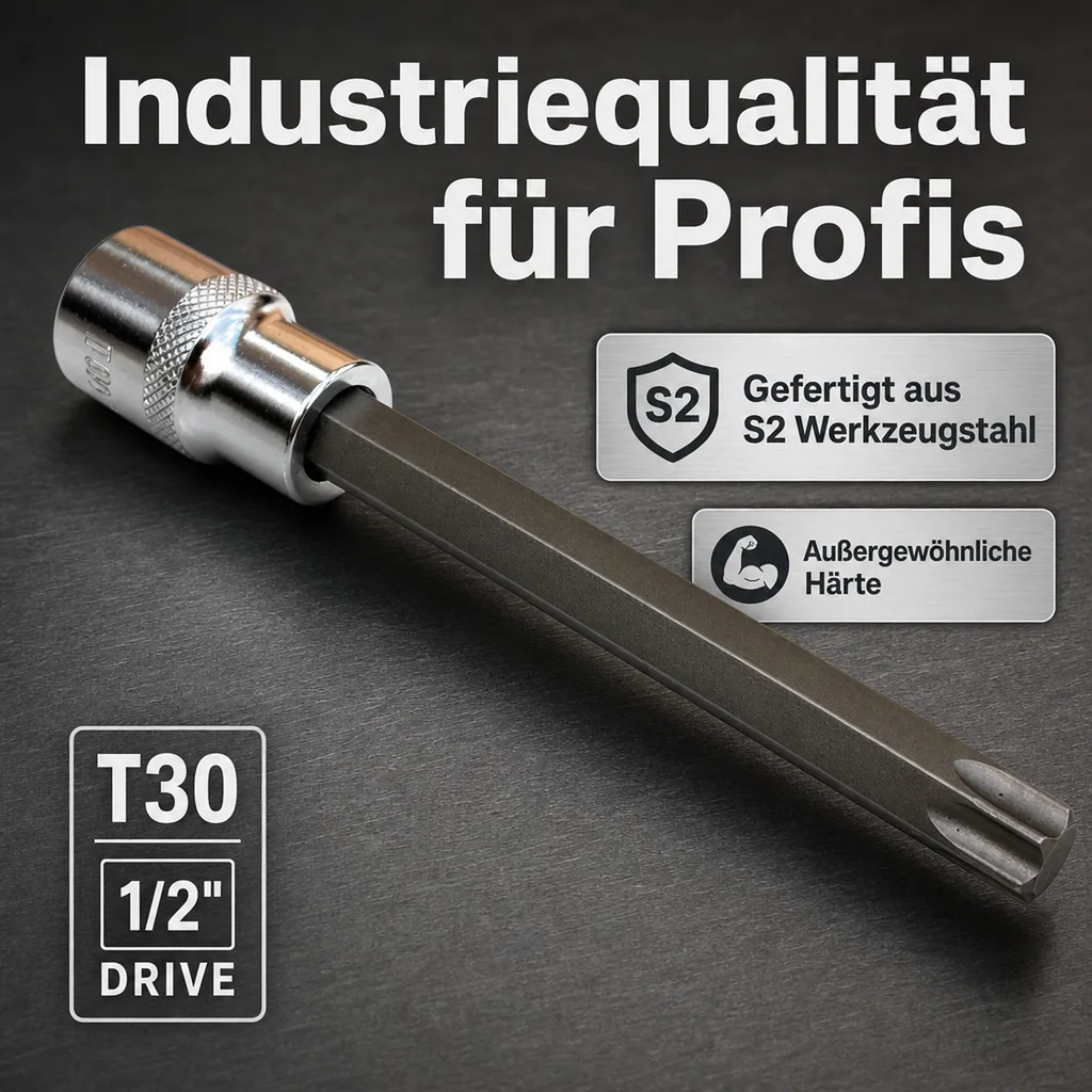 Innensechskant Nuss T30, 1/2 Zoll, Steckschlüssel, S2 Stahl