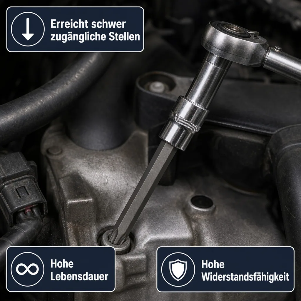 Innensechskant T45 Nuss, 1/2 Zoll Stecknuss, S2 Werkzeugstahl, 100mm