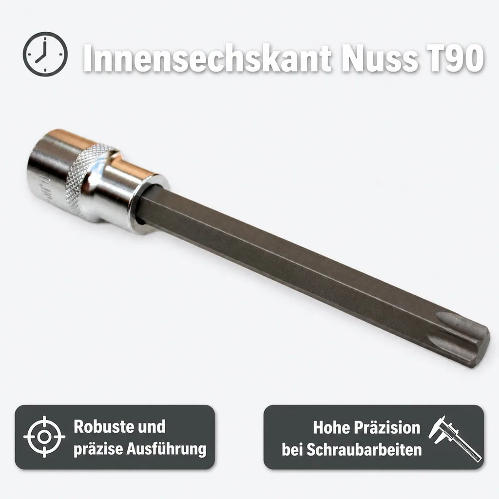 Innensechskant T90 Nuss 1/2 Zoll, Lange Stecknuss, S2 Stahl