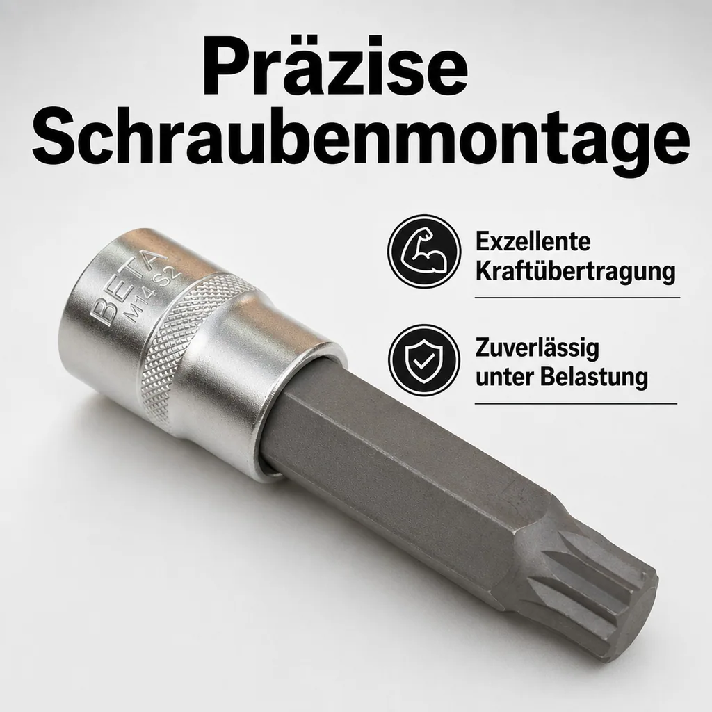 Vielzahn Nuss M14, XZN Nuss, 1/2 Zoll, S2 Stahl, Industriequalität
