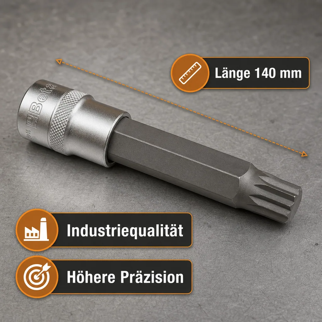 Vielzahn Nuss M14, XZN Nuss, 1/2 Zoll, S2 Stahl, Industriequalität
