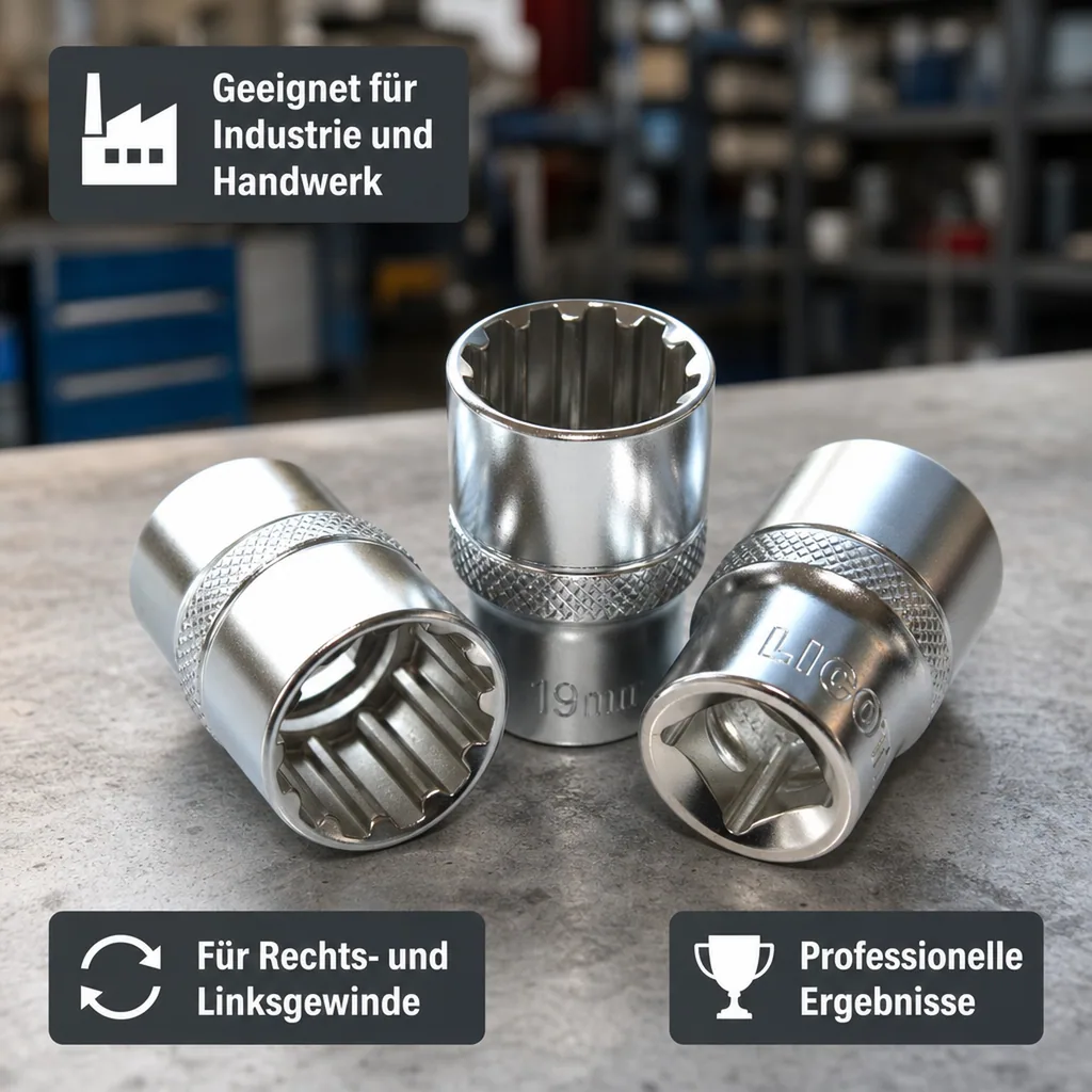 Vielzahn Nuss, 1/2 Zoll Nuss, Steckschlüssel Nuss, Spline Nuss