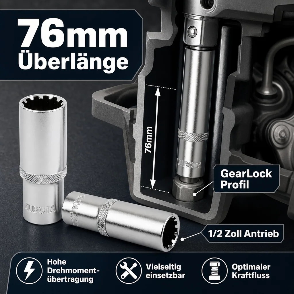 Vielzahn Nuss, 1/2 Zoll Nuss, SW 12, CrV, GearLock