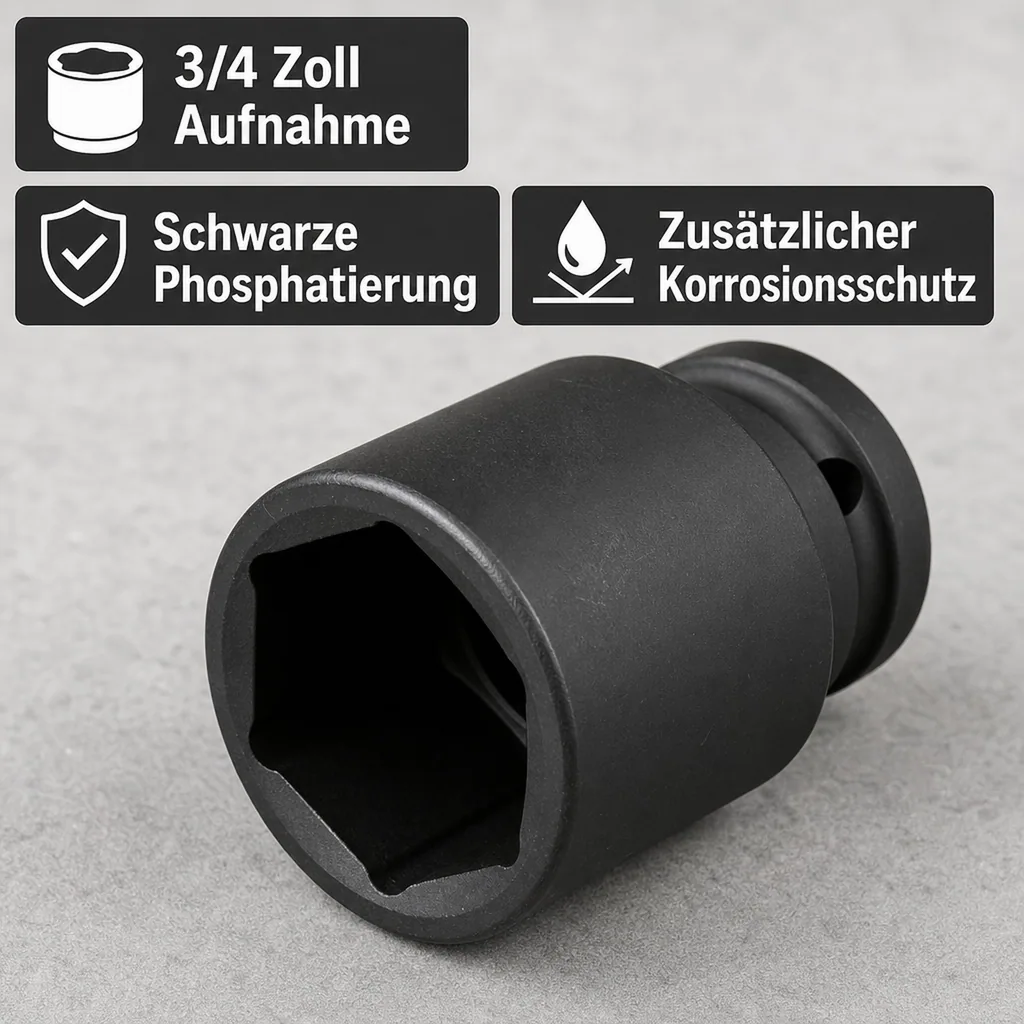 3/4 Zoll Nuss, Schlagschraubernuss SW 48, Chrom Molybdän Stahl