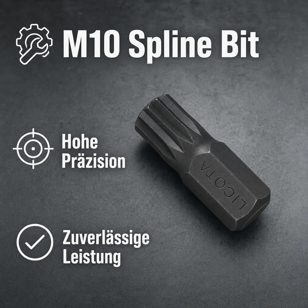M10 Spline Bit, 10mm Hex, -Shop, S2 Stahl