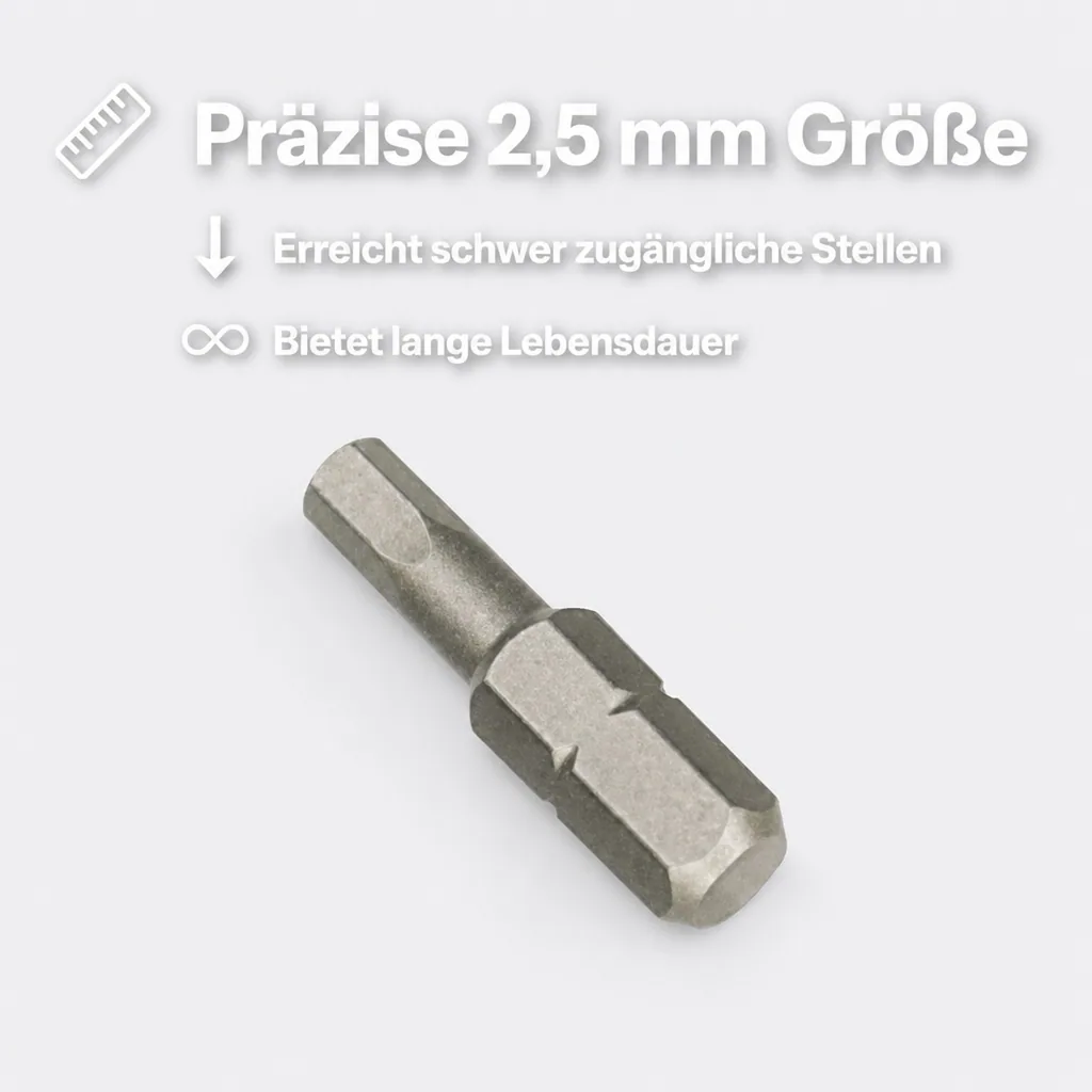 Innensechskant 2.5 mm, Innensechskant, kurz, 30mm, 1/4 Zoll