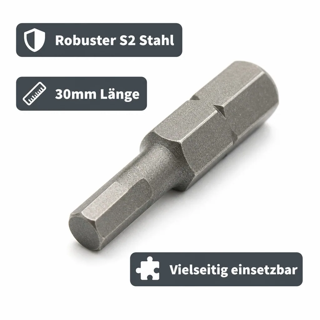 Innensechskant, Innensechskantschlüssel, Innensechskant 3mm, 1/4 Zoll
